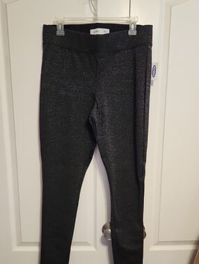Old Navy Black Metallic Sparkle Leggings